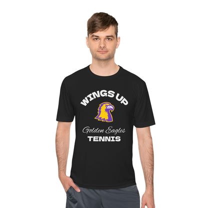 Moisture Wicking Tee, Golden Eagles Wings Up, Sportswear, Gym Shirt, Tennis T-Shirt, Summer Activewear, Gift for Fans