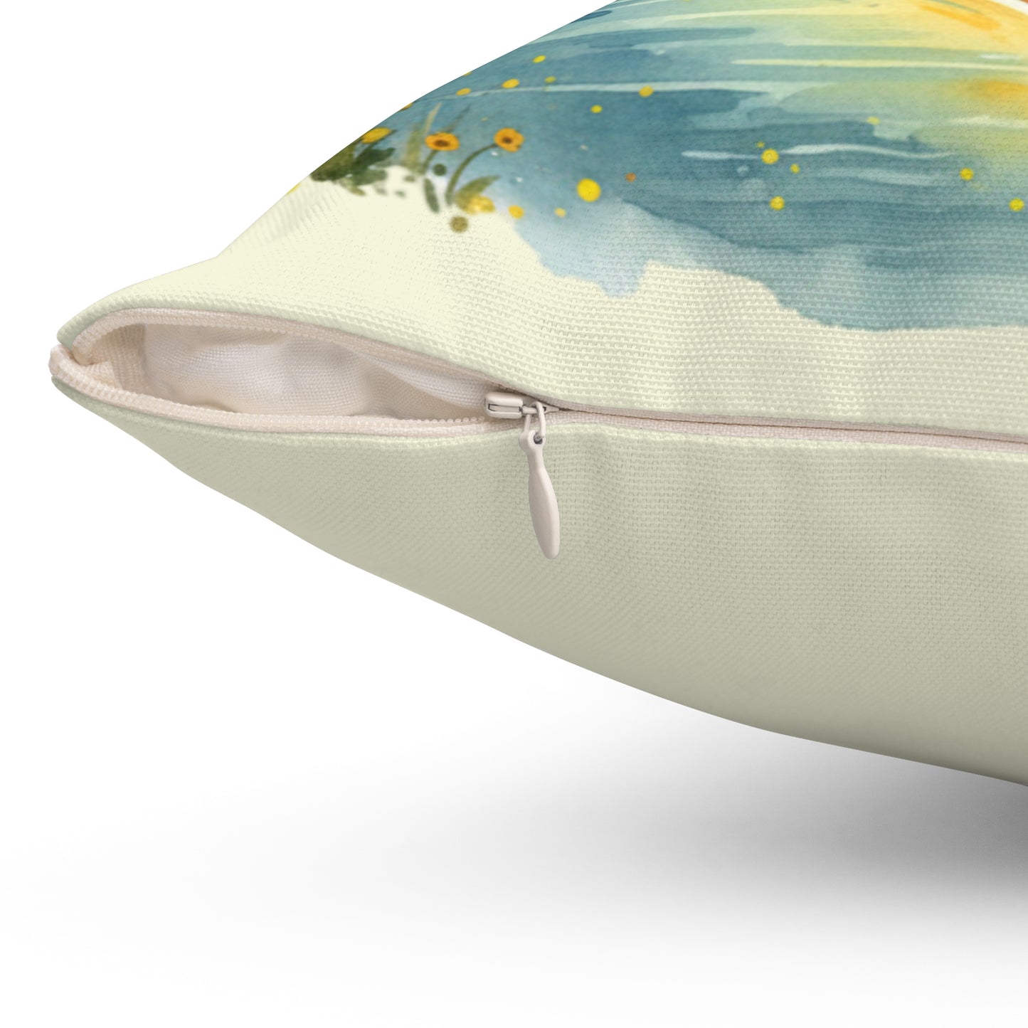 Kayaking Hearts of Hope Square Throw Pillow — Nature Lover Accent Pillow