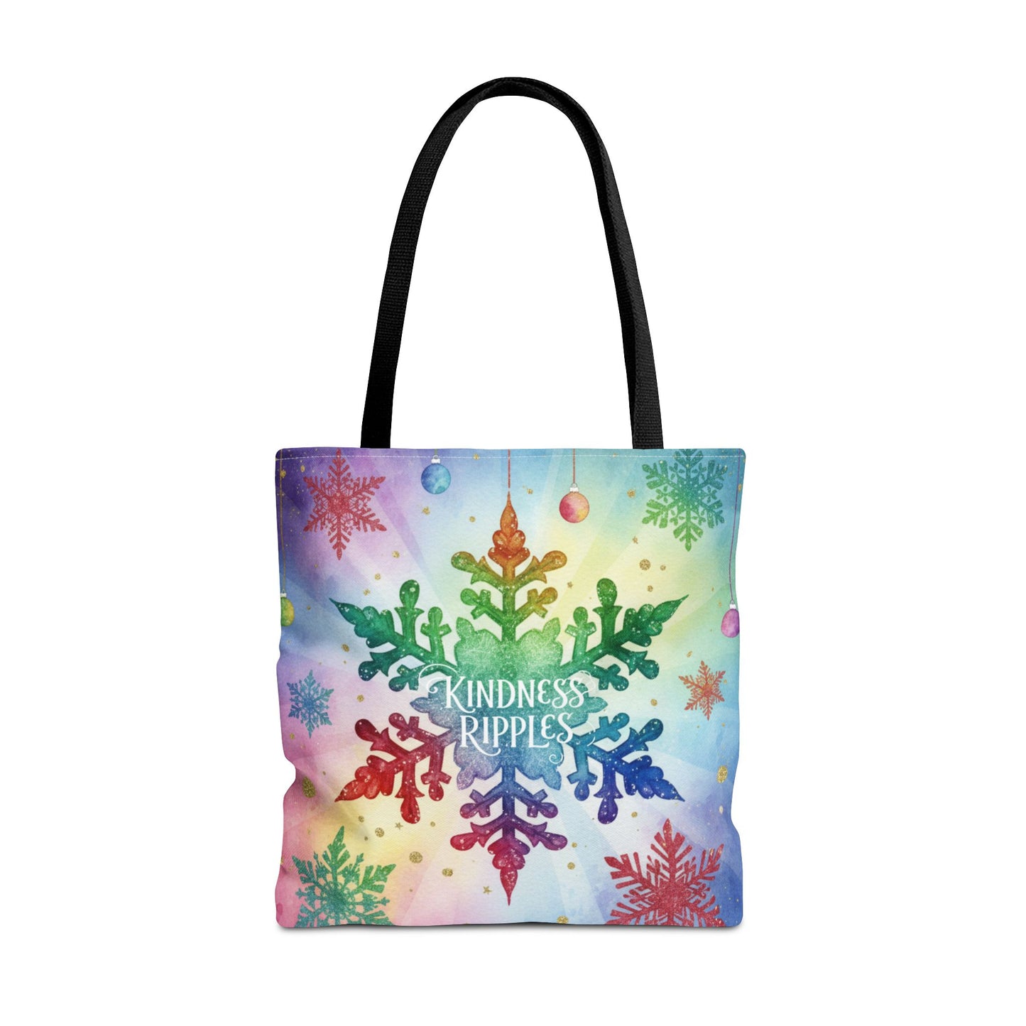 Kindness Ripples Winter Snowflake Tote Bag Colorful Kindness