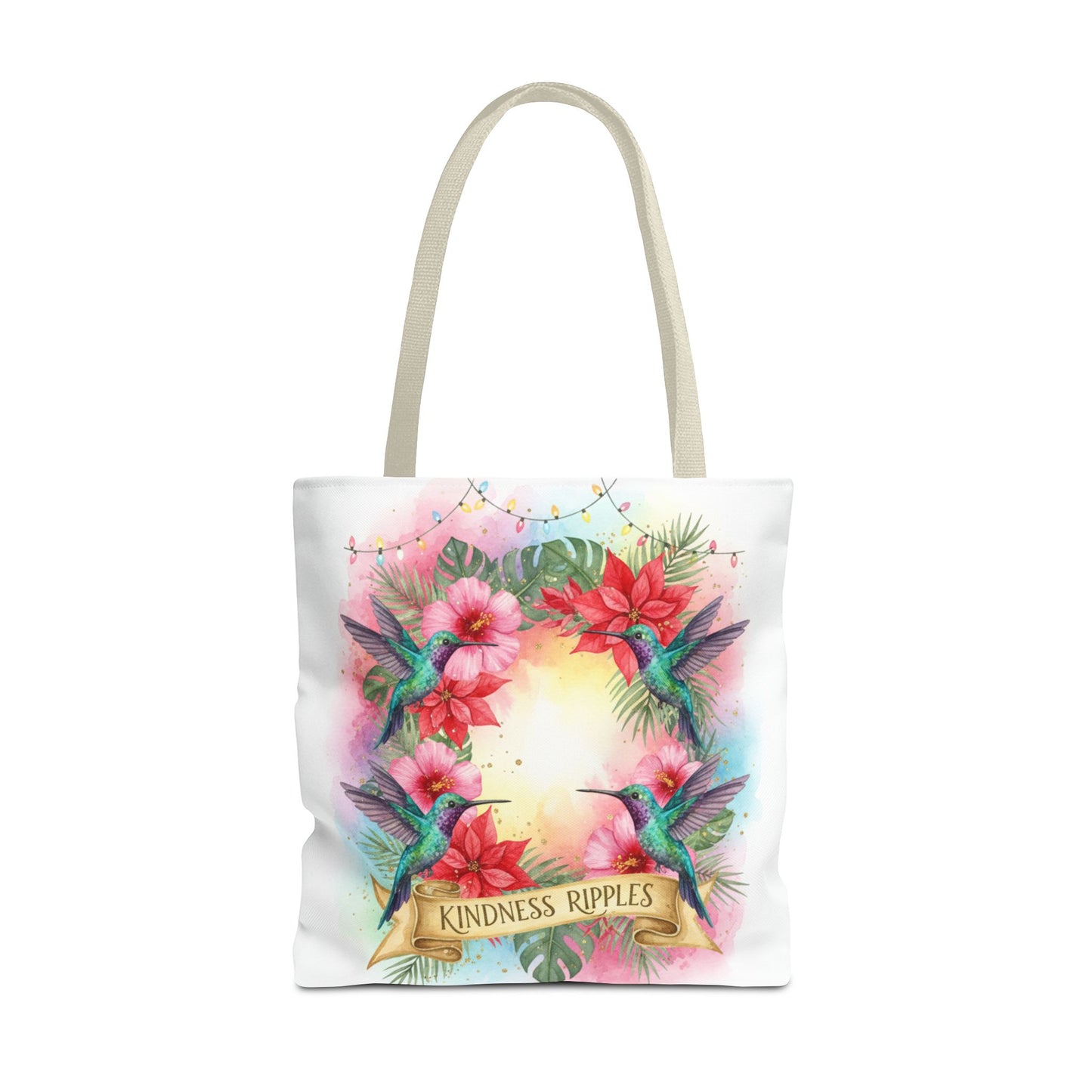 Colorful Kindness Christmas Hummingbirds Tote Bag