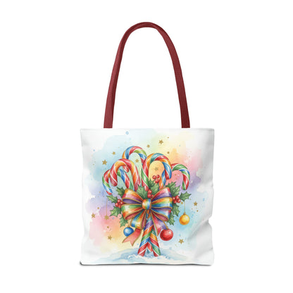 Festive Candy Cane Tote Bag
