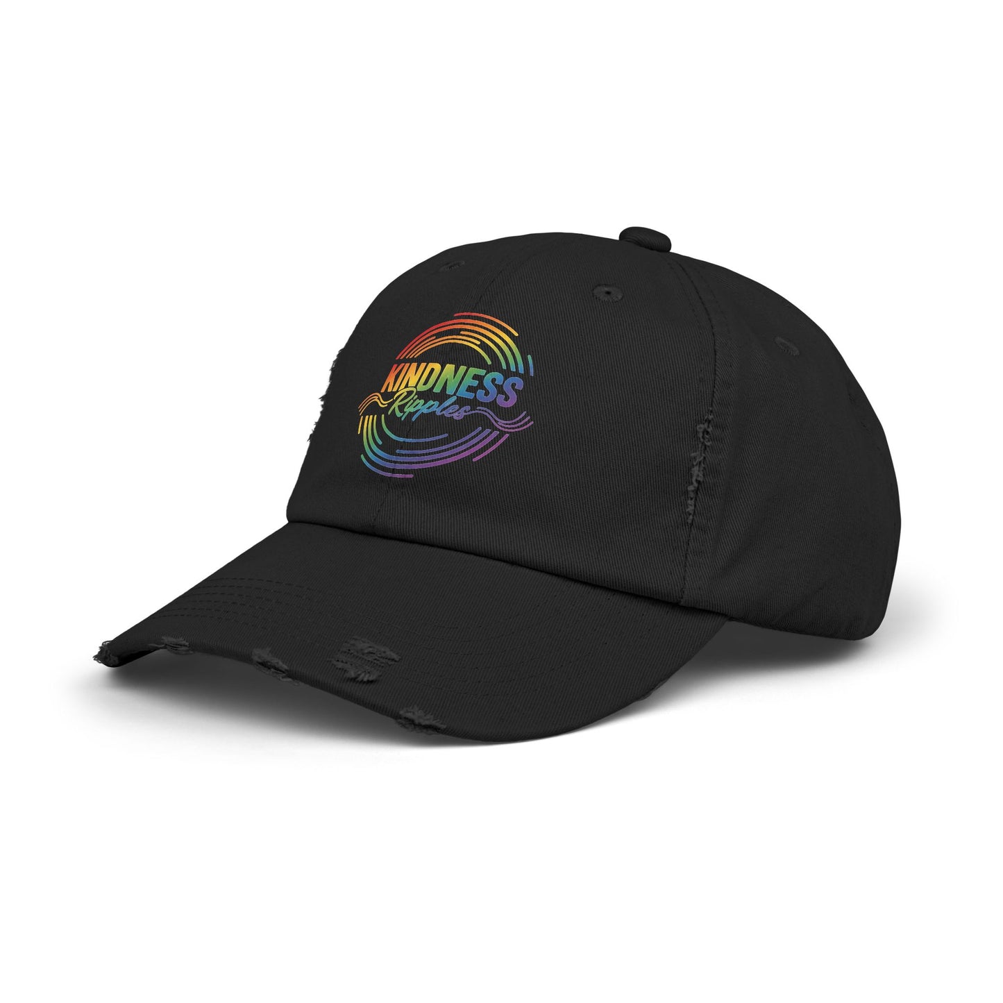 Cap - Rainbow Kindness Ripple Distressed Unisex Hat