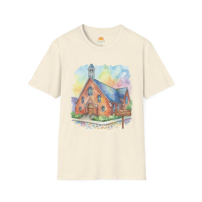 Watercolor Church Unisex Softstyle T-Shirt - Homage to the St. William Community