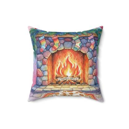 Cozy Fireplace Decorative Pillow