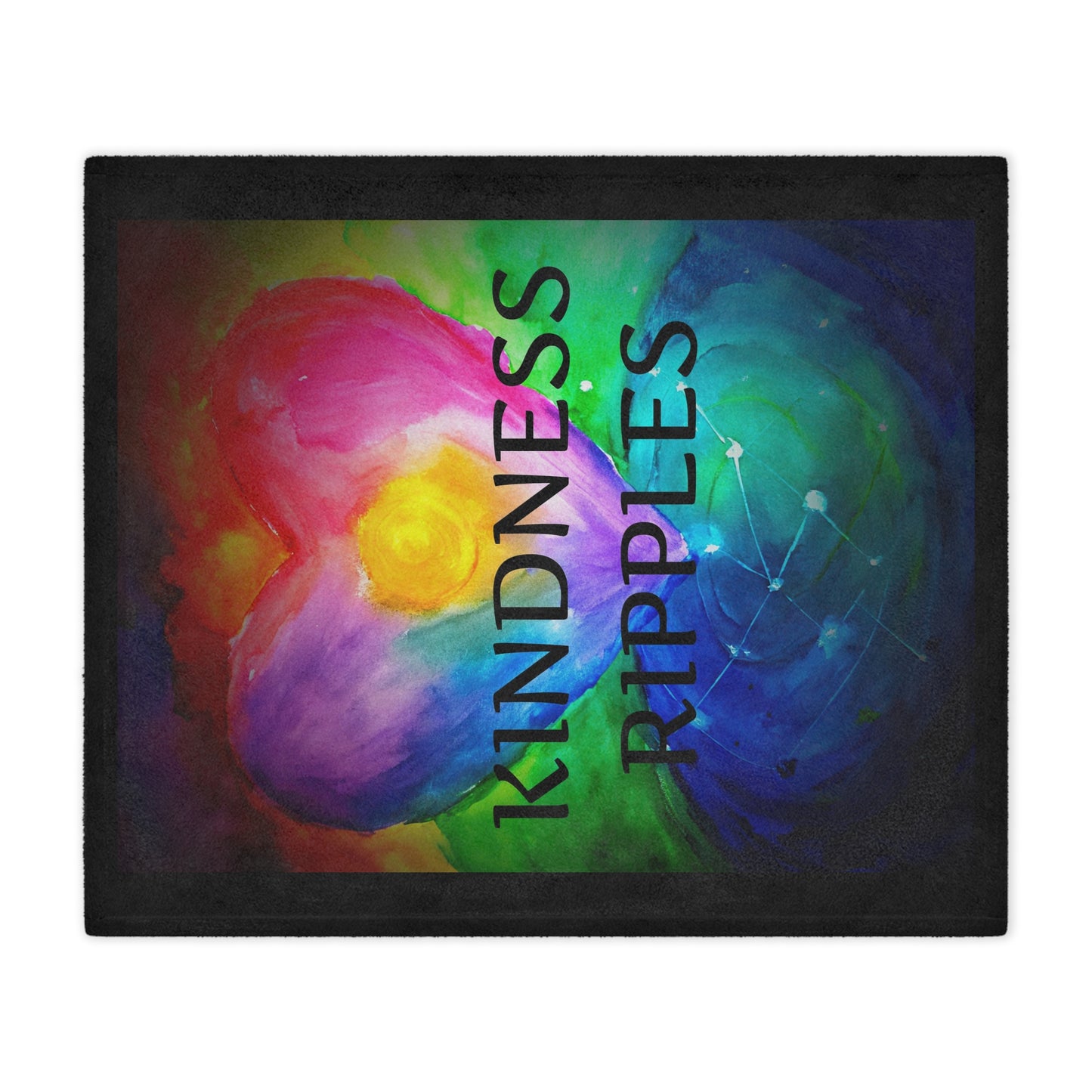 Colorful Kindness Ripples Minky Blanket | Cozy Gift for Kids & Adults | Inspirational Decor for Home | Comfort Blanket | Unique Nursery Item