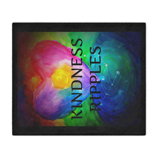 Colorful Kindness Ripples Minky Blanket | Cozy Gift for Kids & Adults | Inspirational Decor for Home | Comfort Blanket | Unique Nursery Item