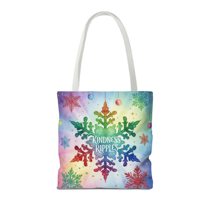 Kindness Ripples Winter Snowflake Tote Bag Colorful Kindness