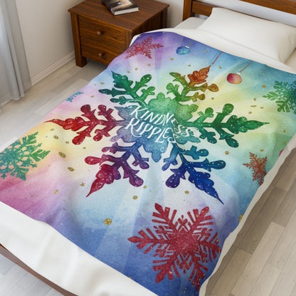 Colorful Kindness Ripples Velveteen Plush Blanket