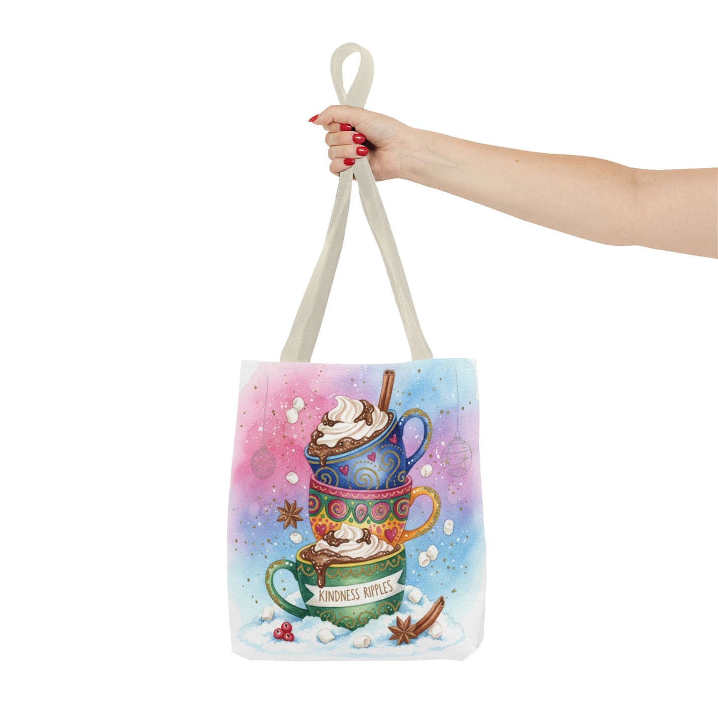 Colorful Hot Cocoa Tote Bag – Festive Winter Vibes