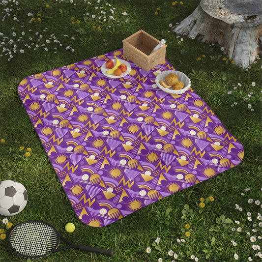 Purple Geometric Pattern Picnic Blanket