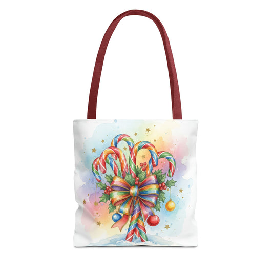 Festive Candy Cane Tote Bag