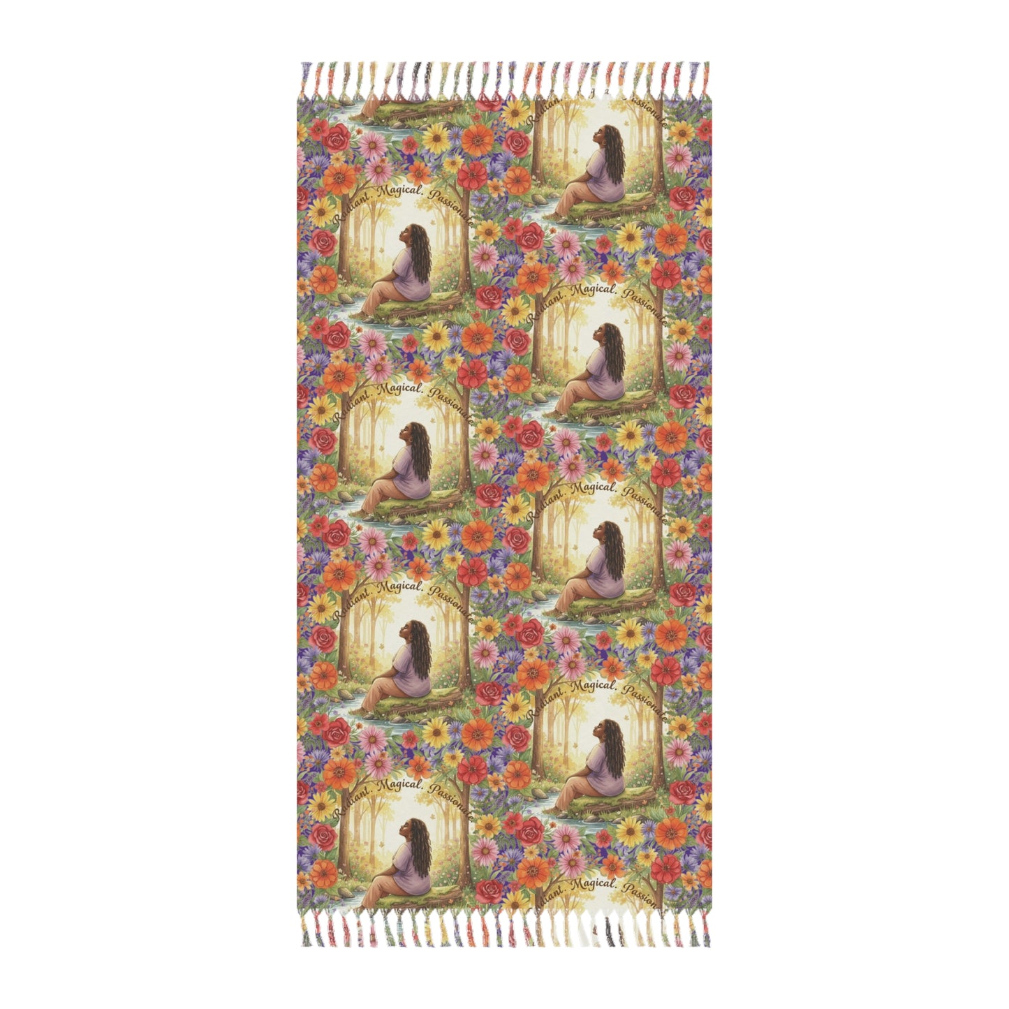 The Shantel - Boho Beach Towel - Floral and Serene Design for Relaxation