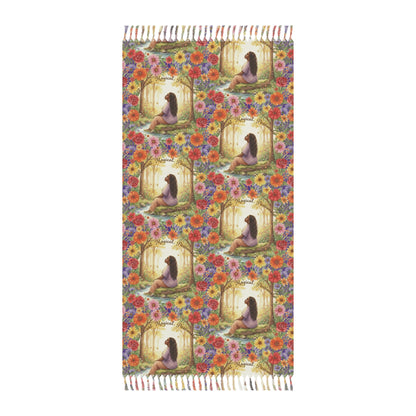 The Shantel - Boho Beach Towel - Floral and Serene Design for Relaxation