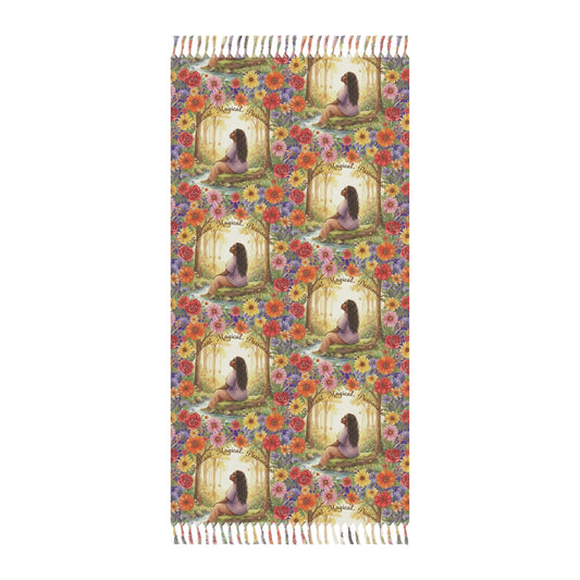 The Shantel - Boho Beach Towel - Floral and Serene Design for Relaxation