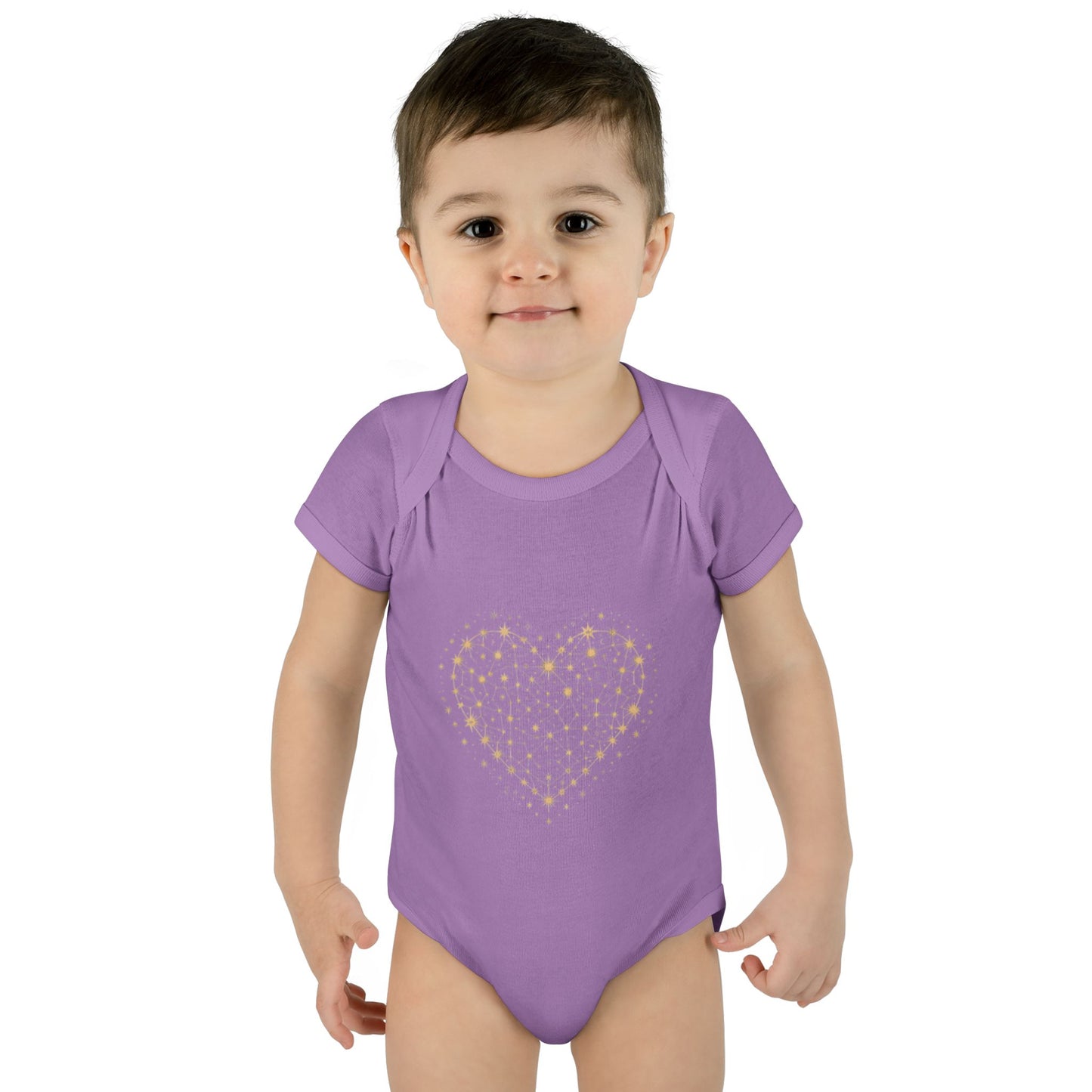 Heart Star Pattern Infant Bodysuit