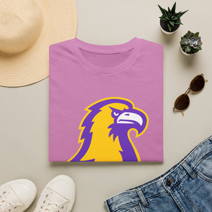 Golden Eagle Mascot Pink Out T-Shirt — Purple & Gold School Spirit Tee