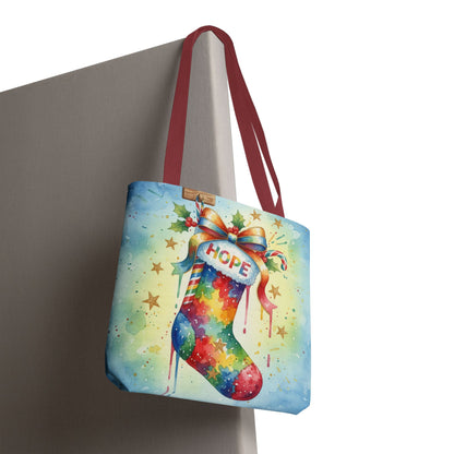 Colorful Holiday Hope Tote Bag
