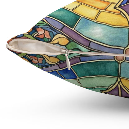 Colorful Kindness Ripples Throw Pillow - Inspirational Home Decor - Stained Glass - Kindness