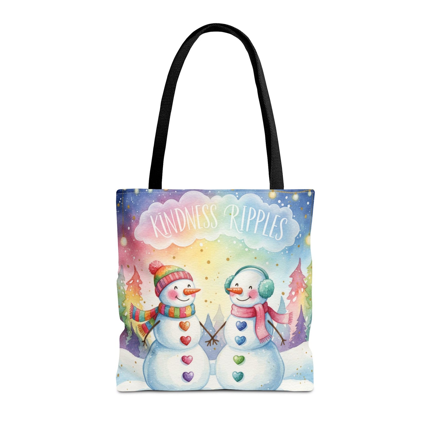 Whimsical Snowman Tote Bag - Kindness Ripples Design