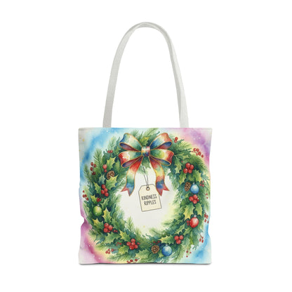 Holiday Wreath Tote Bag - Perfect for Christmas and Winter Celebrations
