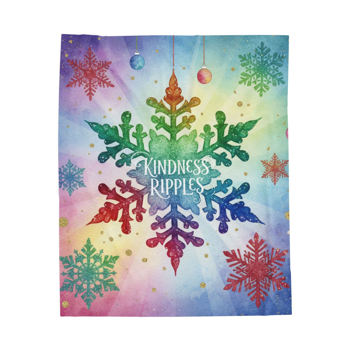 Colorful Kindness Ripples Velveteen Plush Blanket