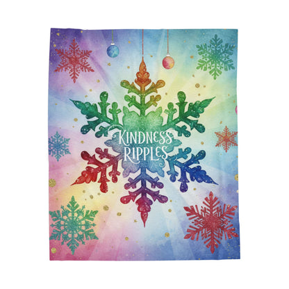 Colorful Kindness Ripples Velveteen Plush Blanket