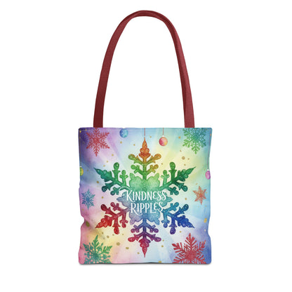 Kindness Ripples Winter Snowflake Tote Bag Colorful Kindness