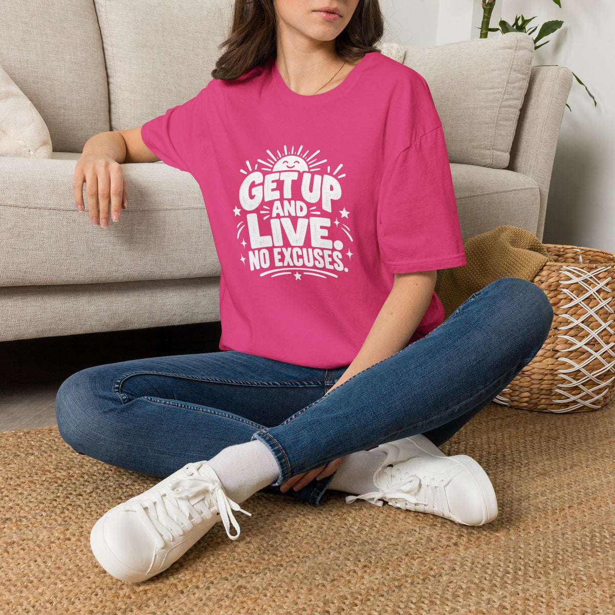 Get Up and Live No Excuses Motivational T-Shirt