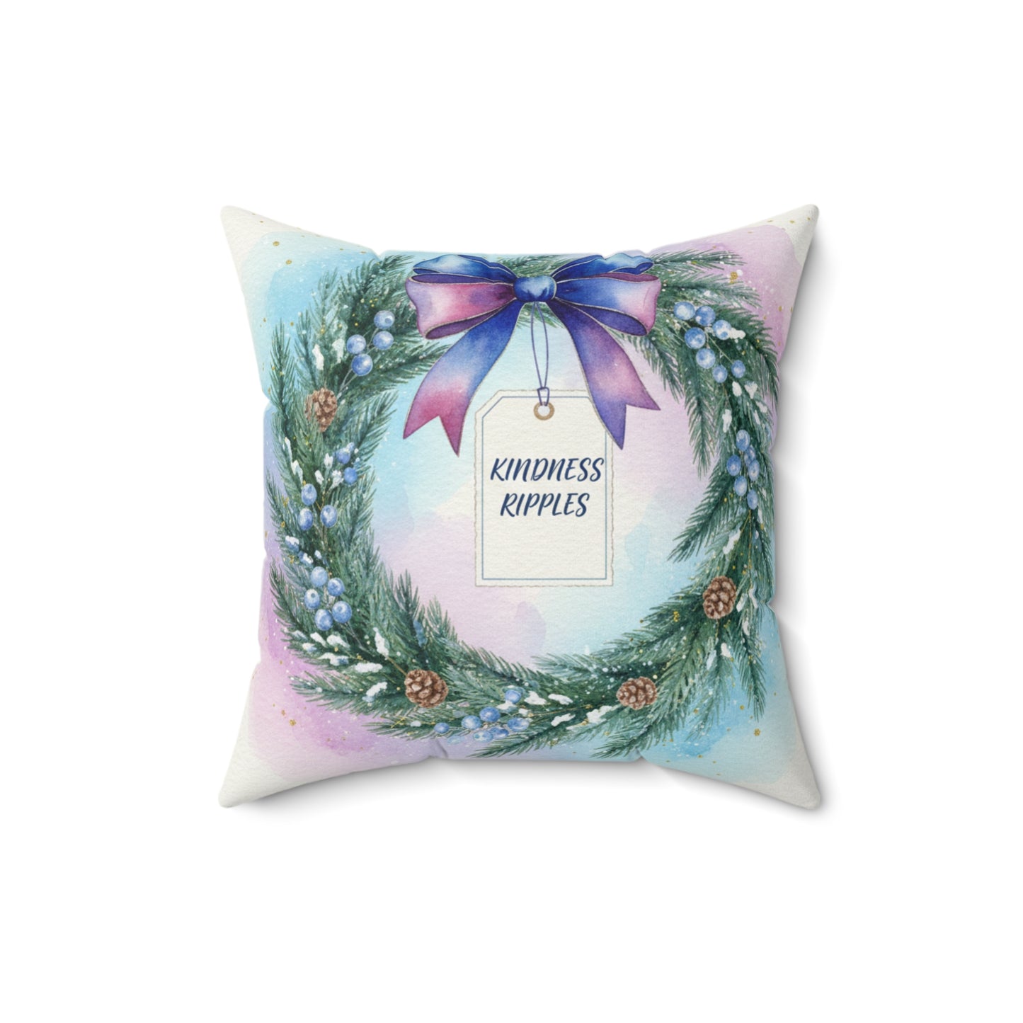 Kindness Ripples Decorative Pillow for Holiday Cheer Wreath