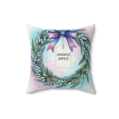 Kindness Ripples Decorative Pillow for Holiday Cheer Wreath