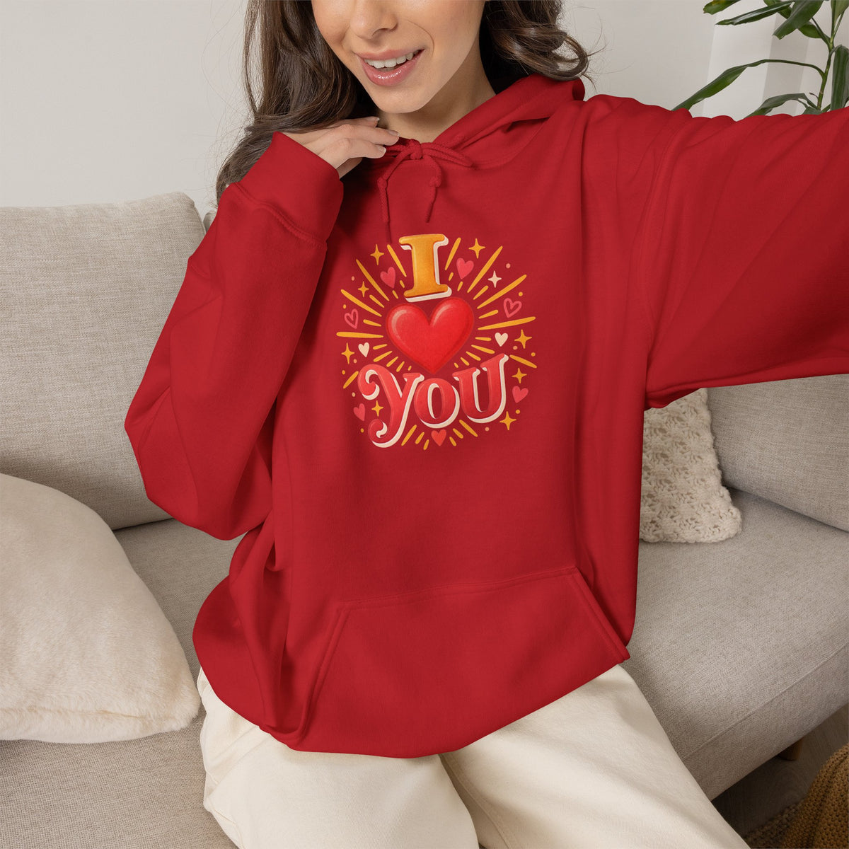 I Love You Graphic Hoodie