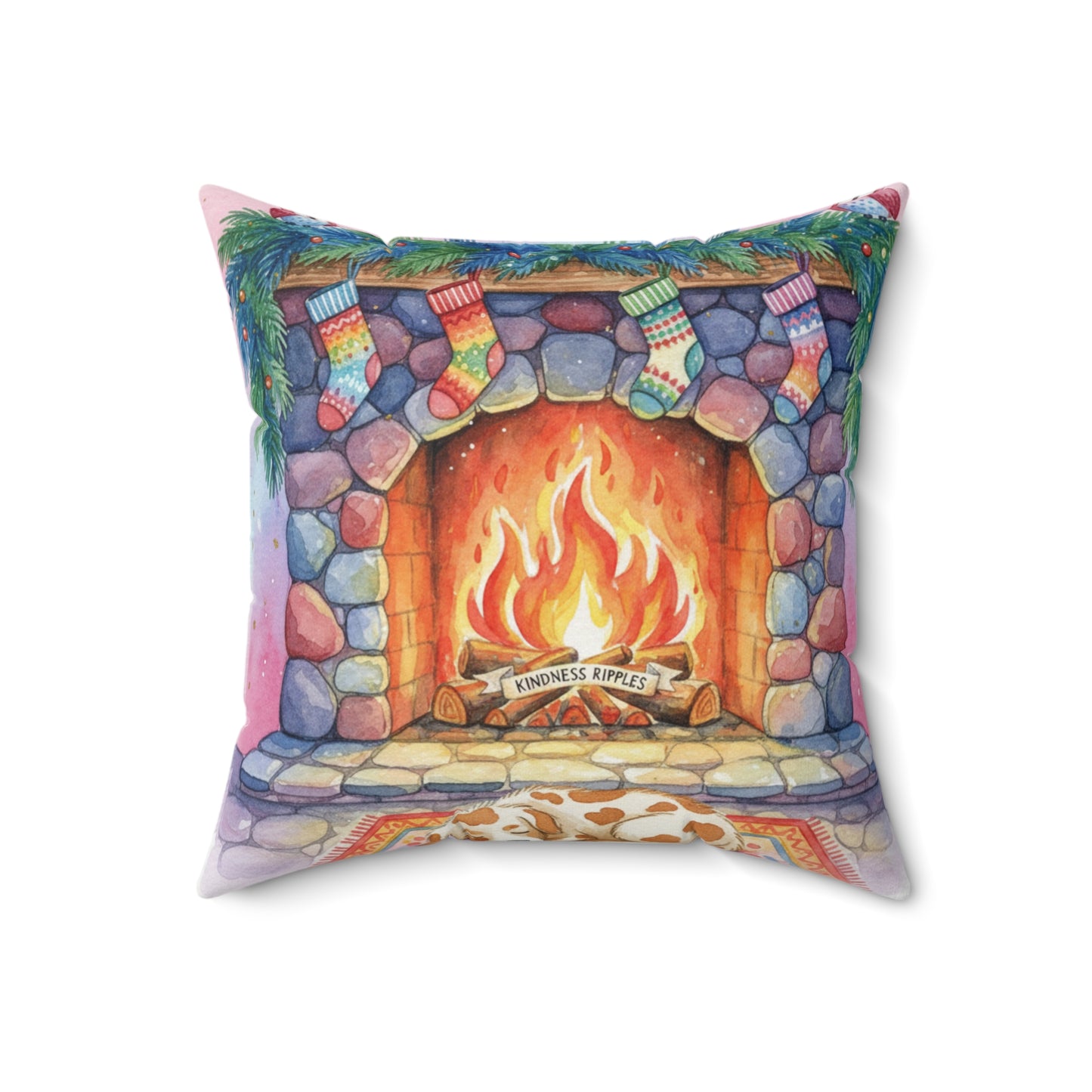 Cozy Fireplace Decorative Pillow