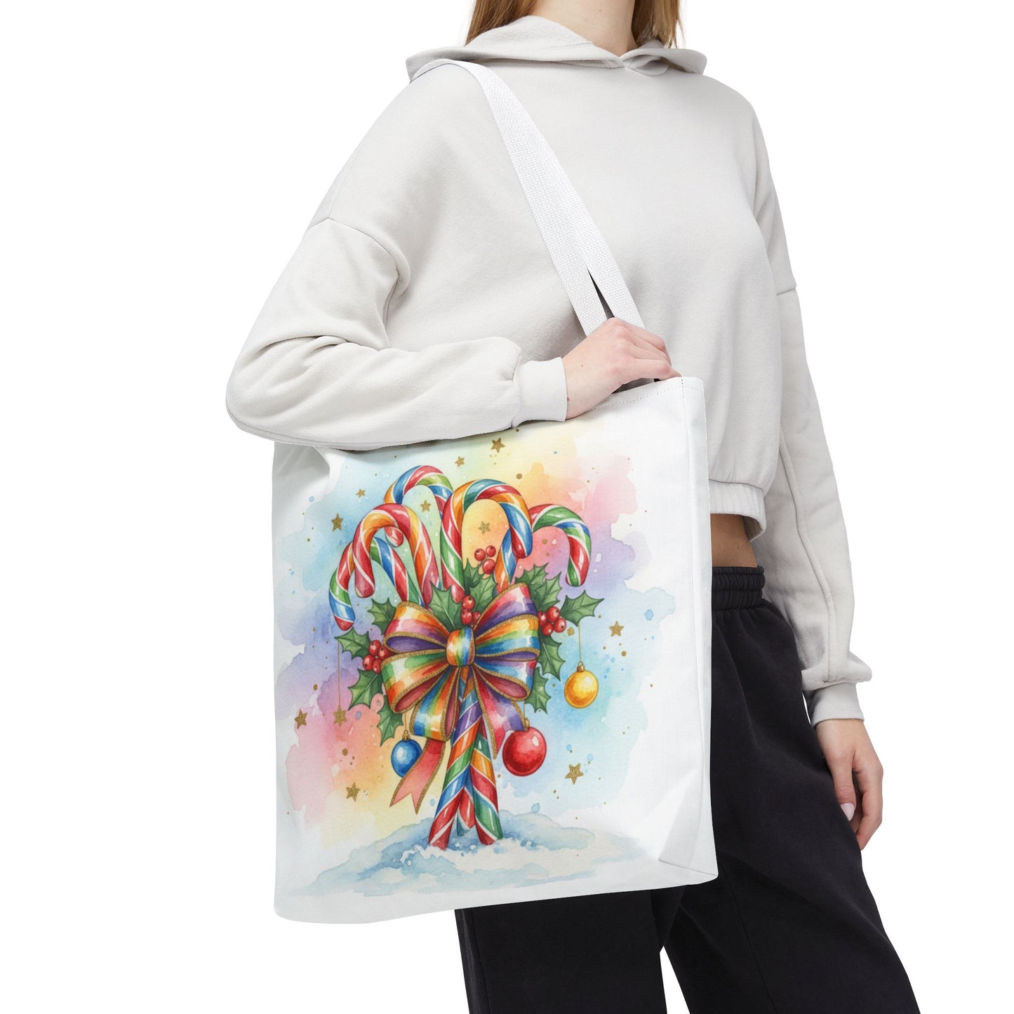 Festive Candy Cane Tote Bag