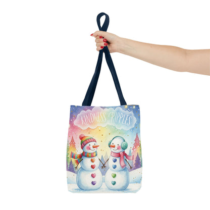 Whimsical Snowman Tote Bag - Kindness Ripples Design