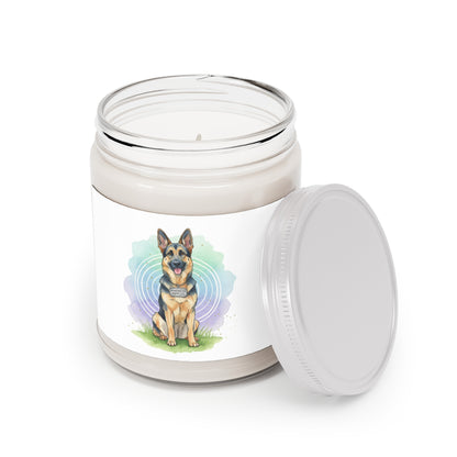 German Shepherd Scented Soy Candle – 9oz White Lid (Dog Lover Gift)