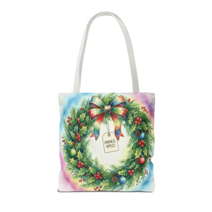 Holiday Wreath Tote Bag - Perfect for Christmas and Winter Celebrations