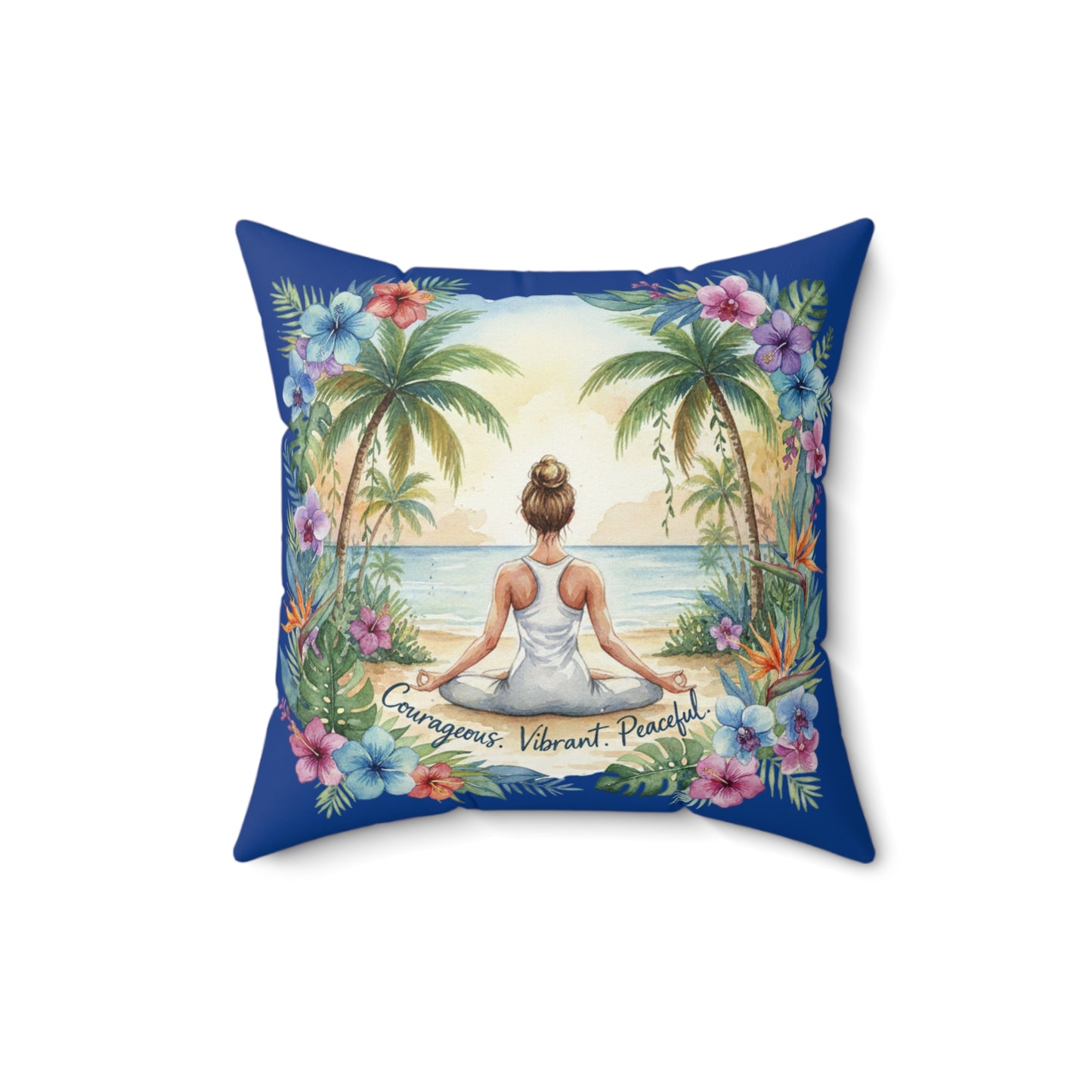 The Rachel - Tropical Serenity Square Pillow - Coastal Vibes Decor