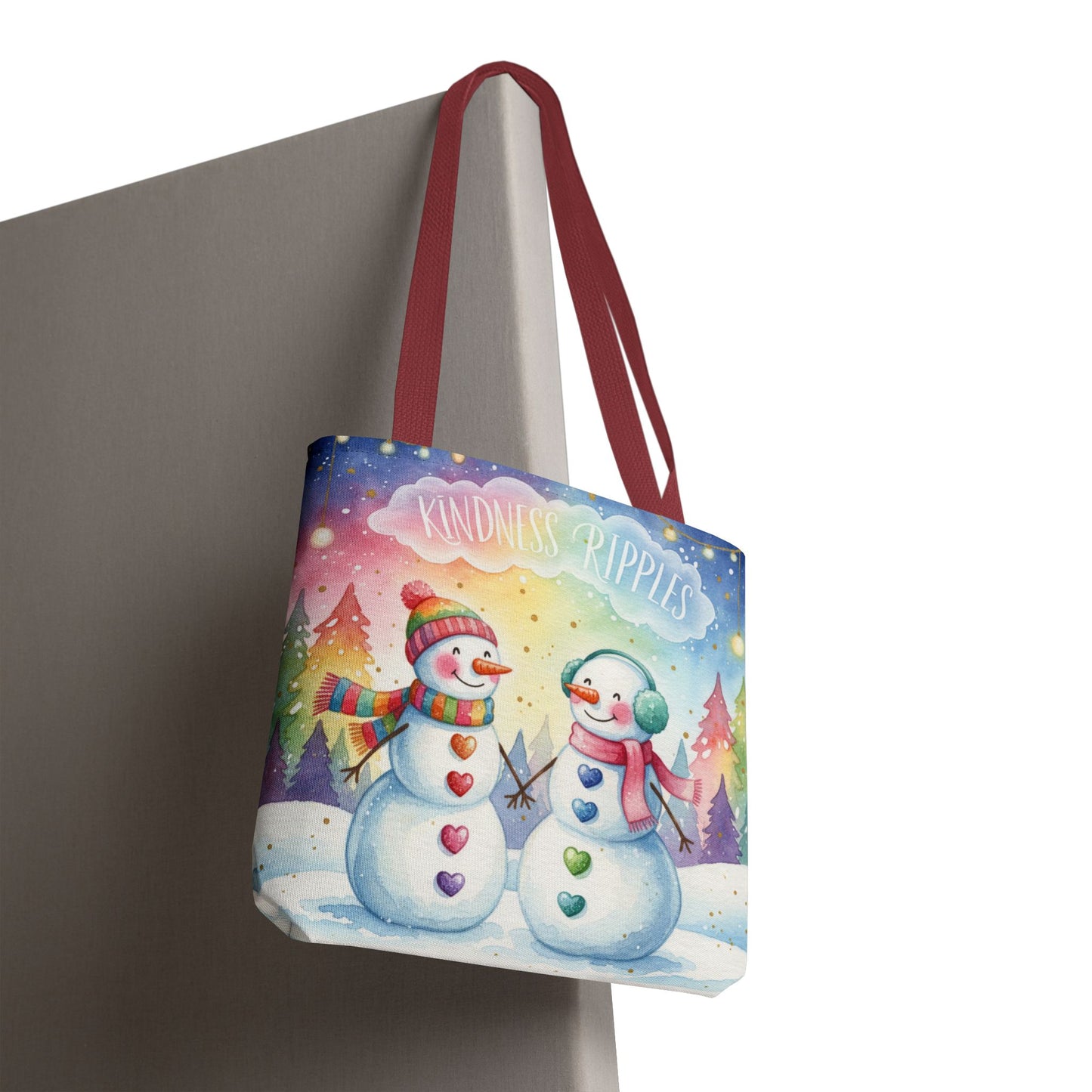 Whimsical Snowman Tote Bag - Kindness Ripples Design