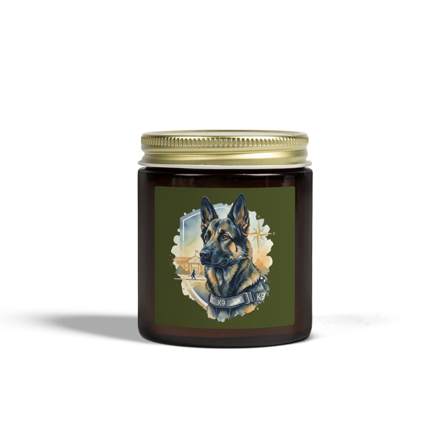 German Shepherd Coconut Apricot Scented Candle (4oz)