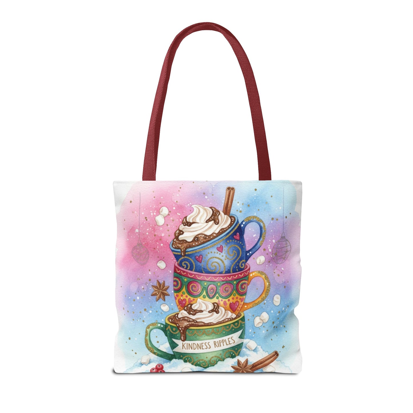 Colorful Hot Cocoa Tote Bag – Festive Winter Vibes