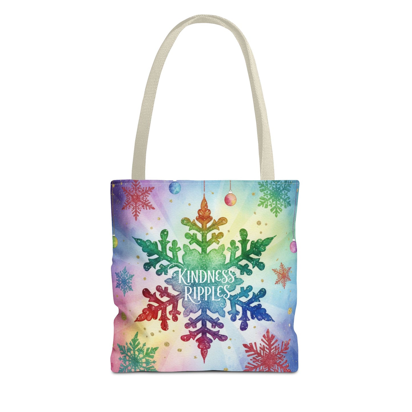 Kindness Ripples Winter Snowflake Tote Bag Colorful Kindness