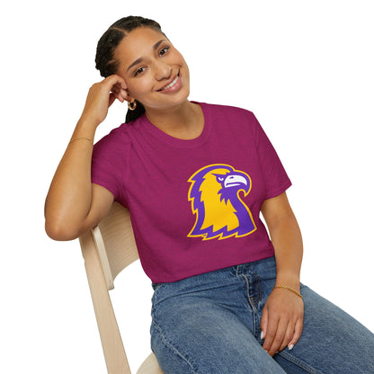 Golden Eagle Mascot Pink Out T-Shirt — Purple & Gold School Spirit Tee
