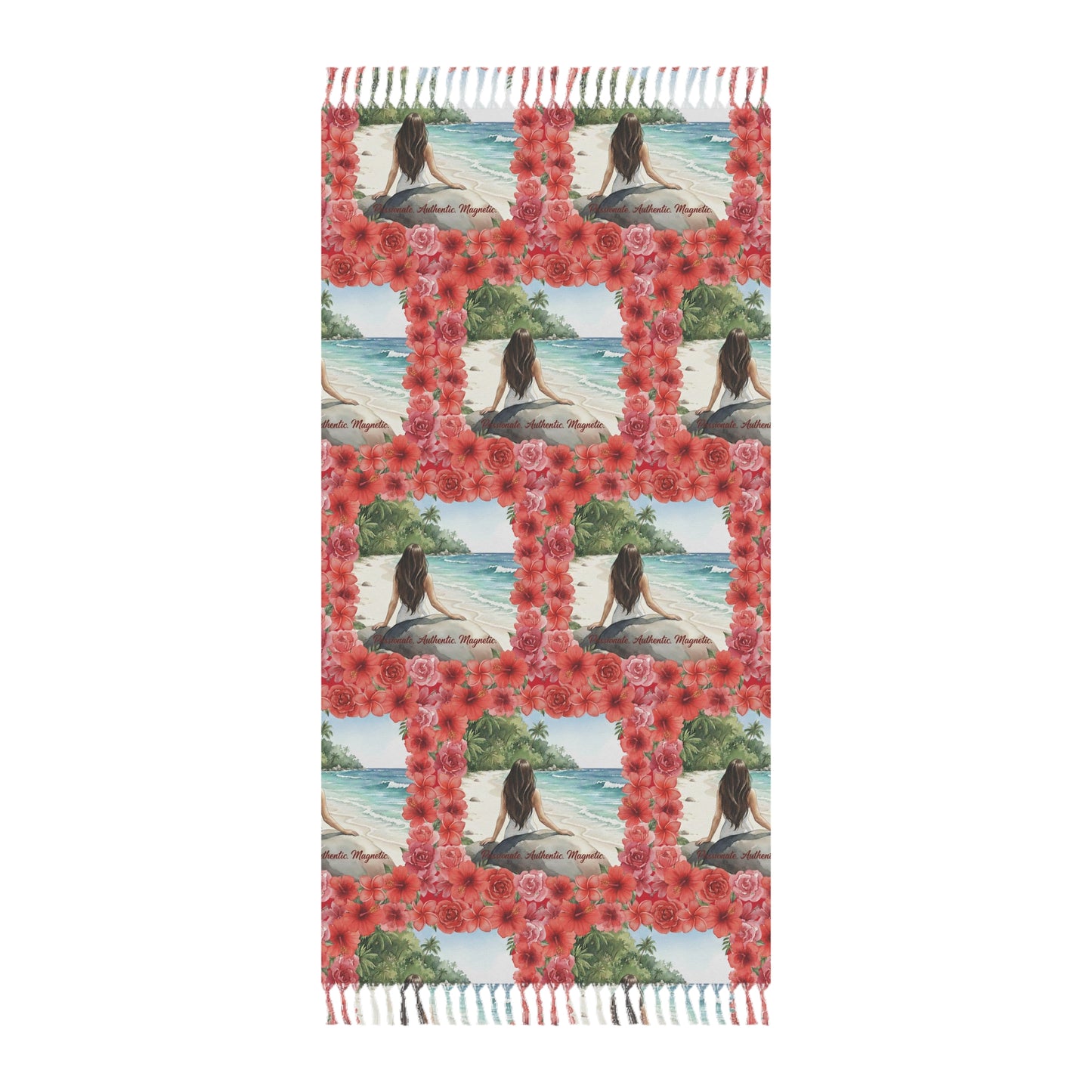 The Cristina - Boho Beach Towel with Floral Design