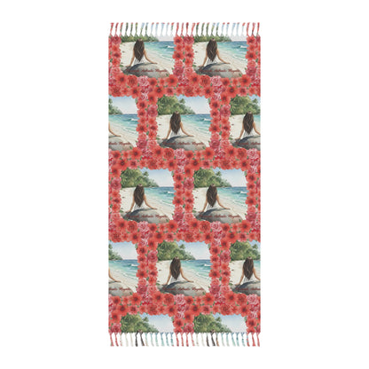 The Cristina - Boho Beach Towel with Floral Design