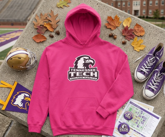 Tennessee Tech Youth Hoodie — Pink Eagle Logo Sweatshirt
