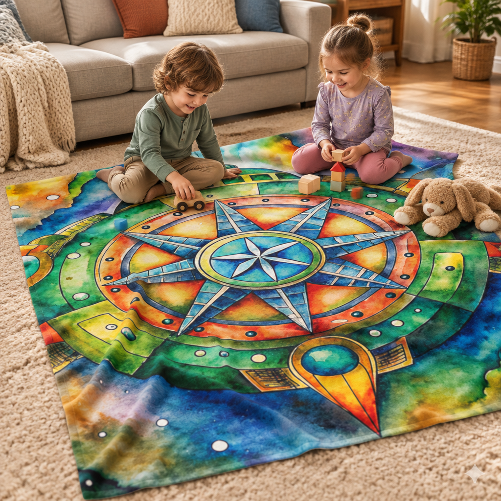 Velveteen Plush Blanket — Rainbow Heart Constellation Throw