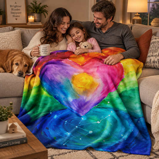Cordium Heart Constellation Velveteen Plush Blanket & Apparel – Official Watercolor Merchandise by The Sunshine Collaborative from AJ and the Constellation of Kindness