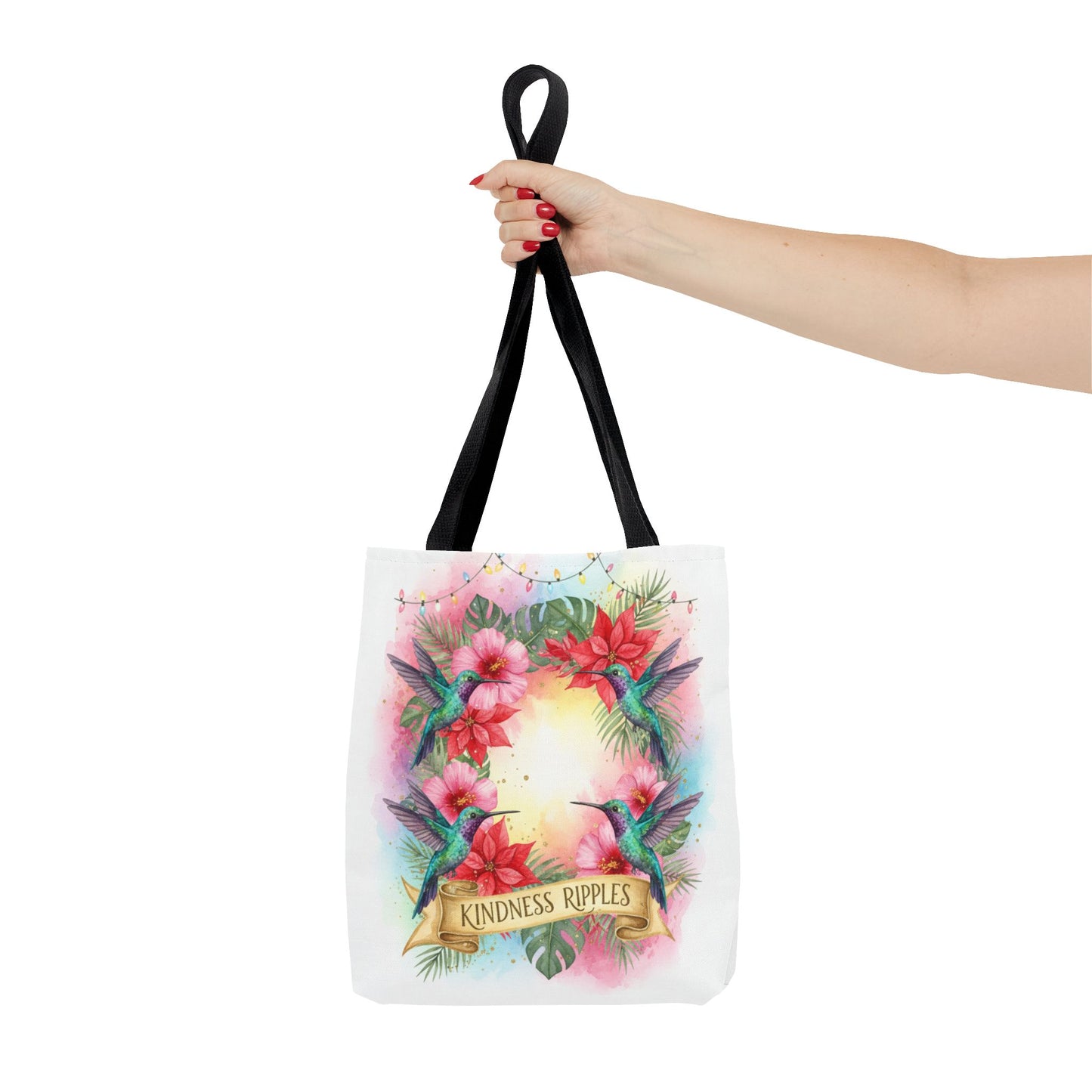 Colorful Kindness Christmas Hummingbirds Tote Bag