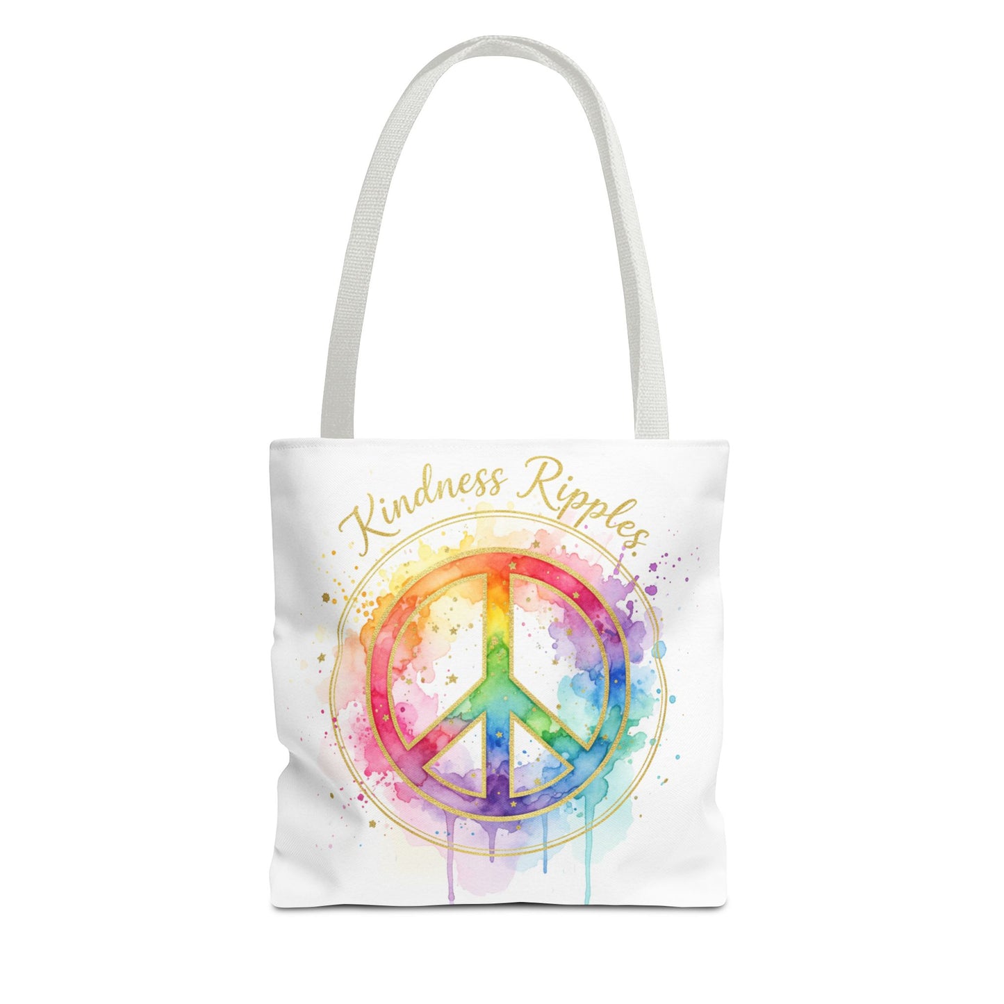 Colorful Peace Symbol Tote Bag | Kindness Ripples Design