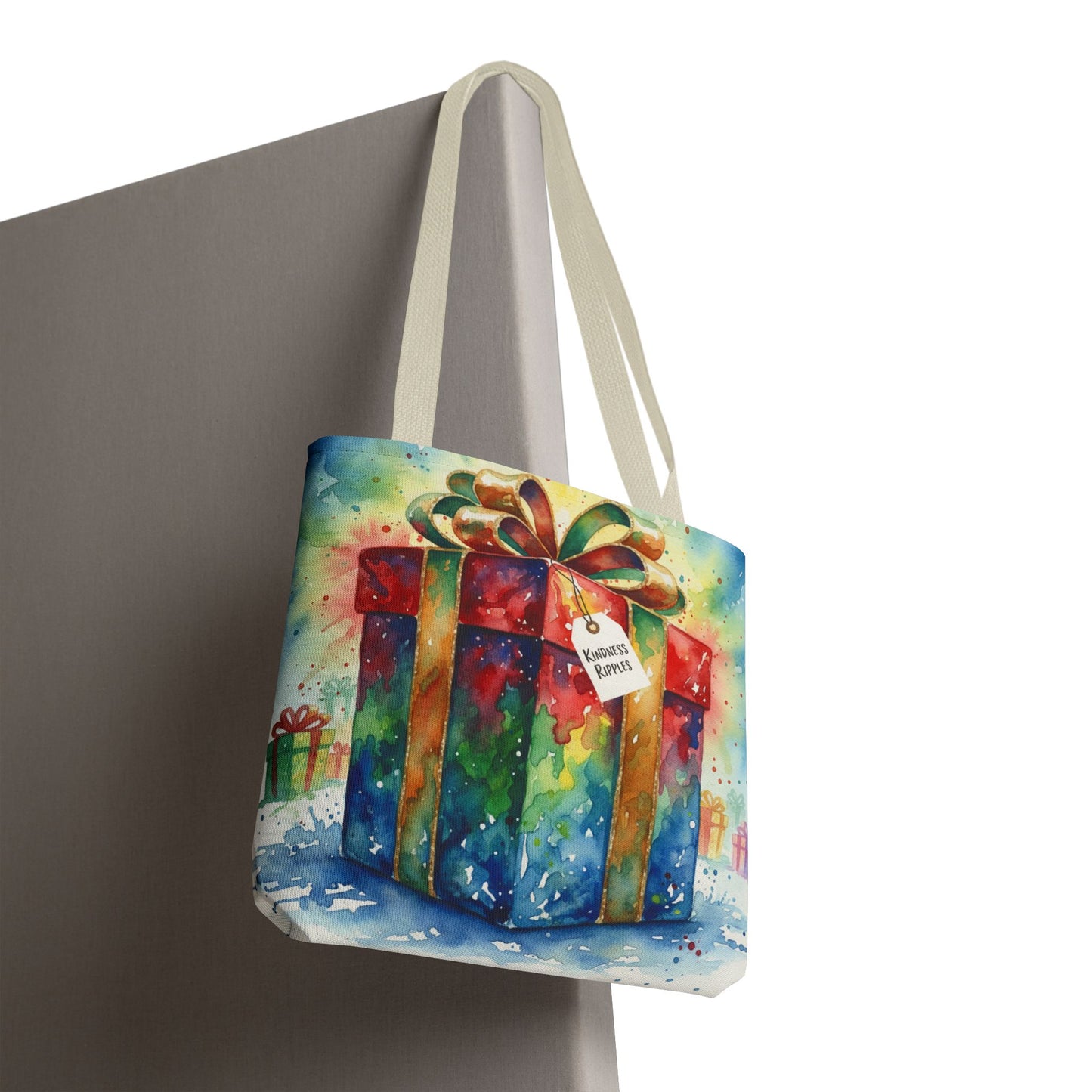 Colorful Gift Tote Bag - Perfect for Holidays & Celebrations -Simple message of Kindness - Reusable